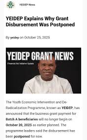 Delay in YEIDEP Grant Disbursement: What You Need to Know