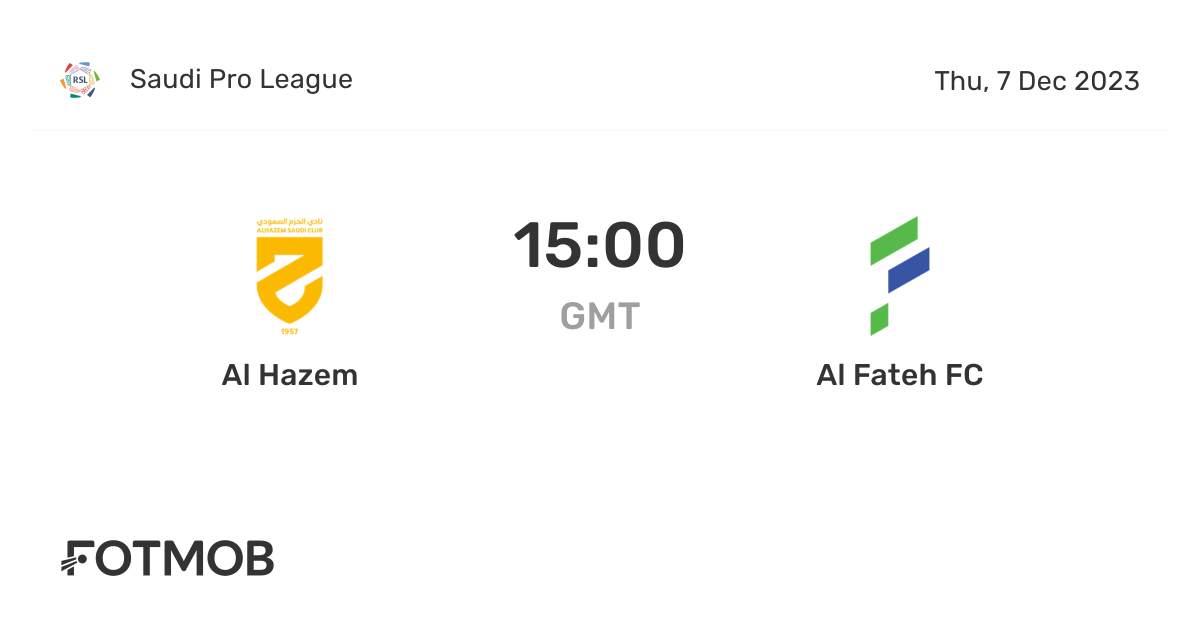 Al Fateh vs Al-Hazem: A Thrilling Clash in Saudi Football