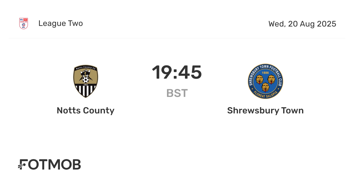 Shrewsbury Town vs Notts County: Match Insights and Highlights